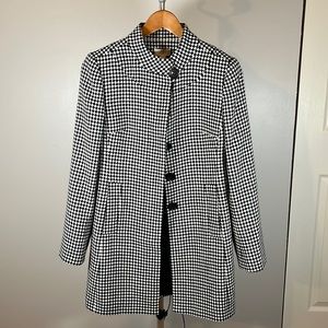 NWT LOFT Wool Dress Coat XS Black and White Ann Taylor